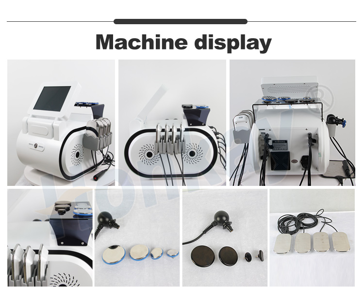 TECAR machine console shown from three angles with the capacitive heads, resistive heads and four resistive pads laid out separately